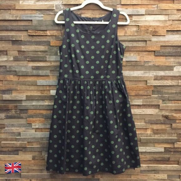 Cath Kidston Dresses & Skirts - Cath Kidston Black & Green Polka Dot Dress